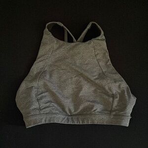 Lululemon Size 4. High neck sports bra. Gray. Worn. No stains or holes.